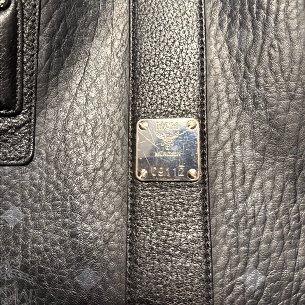 MCM Black Textured Leather tote Bag - Picture 6 of 6